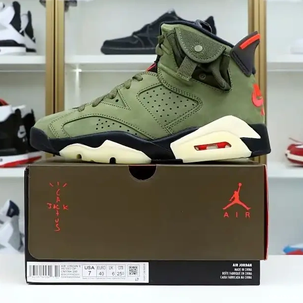 AIR SCOTT TRAVIS 'OLIVE' RETRO Kimikick JORDAN 6 X 0706